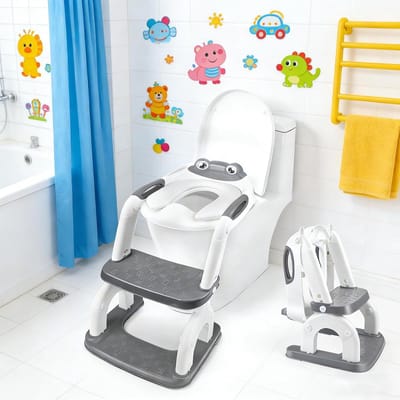 Kinder WC Verkleiner met Verstelbare Trap en Antislip Zitting