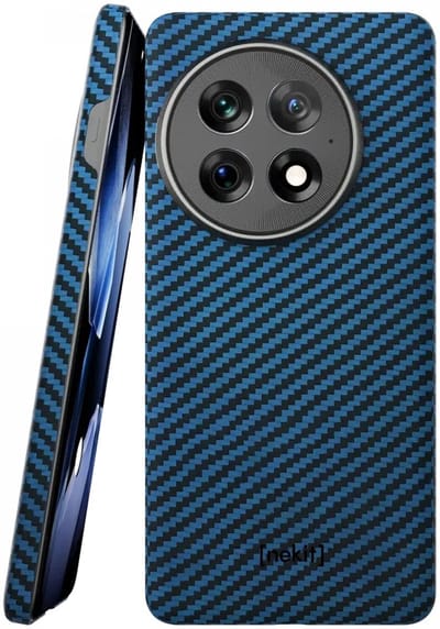NEKIT Fiber Hoesje Geschikt voor OnePlus 13 - Compatibel met MagSafe - High-tech Kevlar Aramidevezels 1500D - Back Cover Ultra Dun - Blauw