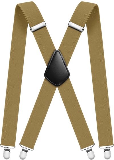 Aomig Heren Bretels, Bretels Heren Bretels met 4 Sterke Metalen Clips, 3,5 cm Brede Zware Bretels, Heren X Stijl Duurzame Verstelbare Bretels, Heren Dames Bretels voor Zakelijk Bruiloft Casual