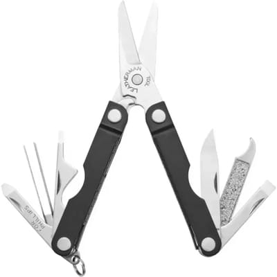 Leatherman Micra - Roestvrijstalen multitool met schaar en 9 gereedschappen - Jet Black
