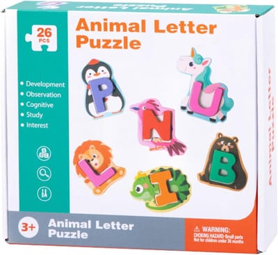 Alfabet Raadselboek - Alfabet Puzzel - Educatief Spel - 26 Delige Dieren Puzzel - 23 x 20 x 4.5 cm