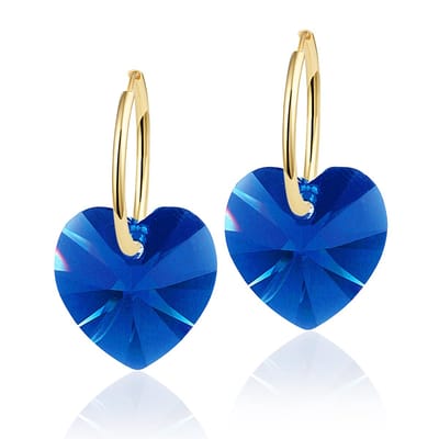 Montebello Oorbellen Alicia HG98 - Swarovski Hart - 925 Zilver Verguld - Ø14mm - 24mm