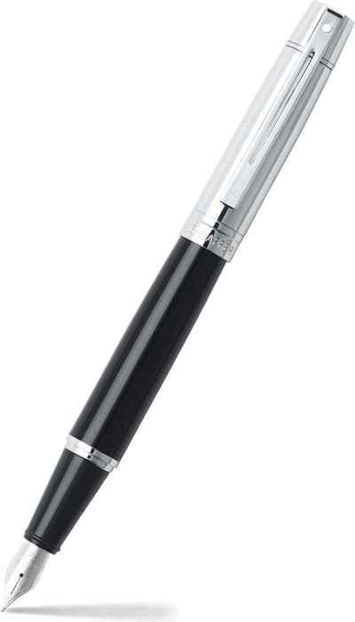 Sheaffer vulpen - 300 - glanzend zwart met chroom - penpunt F - inclusief converter voor vulling
