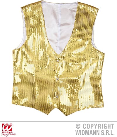 Pailletten gillet vestje goud
