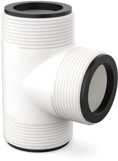 Dailygoods - Zwembadslangadapter - T-stuk 38 mm - Robuuste kwaliteit - Wit - Aansluitset zwembadslangen - Geschikt voor langdurig gebruik - 38 mm