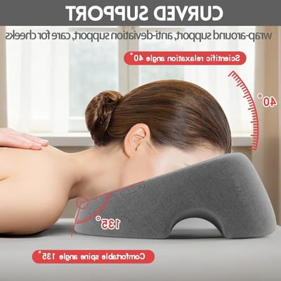 Geheugenschuim gezichtswiegkussen voor ontspannende massages, ideaal voor spa en wellness salons, donkergrijs