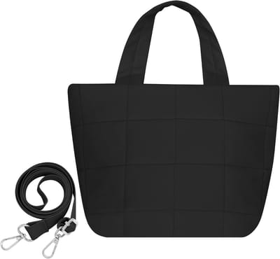 Dames gewatteerde puffer tote bag voor crossbody en schoudergebruik, ideaal voor college, werk, reizen en winkelen
