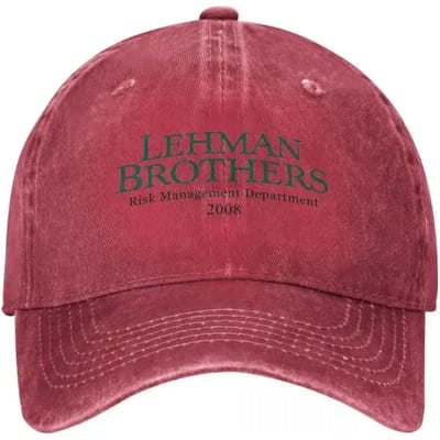 Casquette de camionneur rétro Département de gestion des risques Lehman Brothers 2008 Unisexe Usée Lavée Couvre-chef Extérieur Course à pied Chapeau de golf Adjustable brown