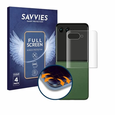 Savvies - Screenprotector voor Motorola Razr 50 Ultra (Achterdisplay) - Folie Beschermfolie transparant volledig dekking 4 Stuks