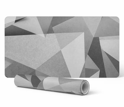 Moderne beschermende toetsenbordmat met geometrische driehoeken, 90x45 cm