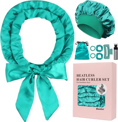 Hitteloze Satijnen Haarrollers Set (9 Stuks) - Krullen Zonder Hitte voor Lang Haar