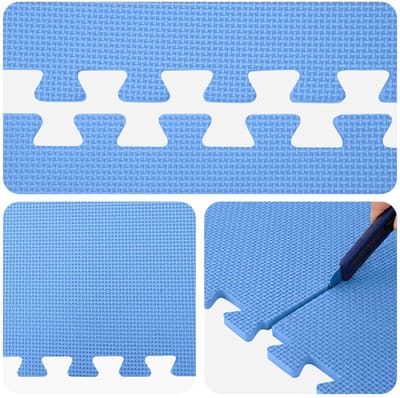 vidaXL - Zwemgrondmat - 12 - st - Blauw - 4,32 - m² - EVA - Schuim