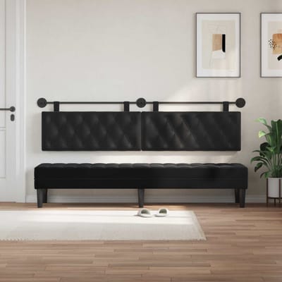 vidaXL - Hangend - hoofdbord - Zwart - Fluweel