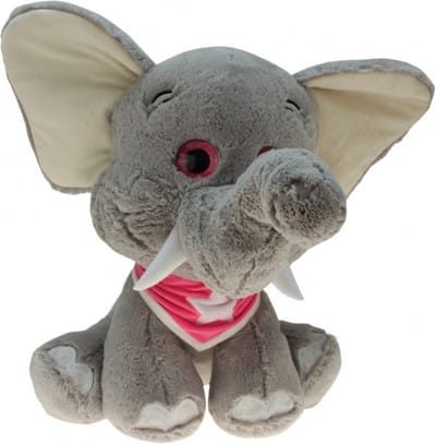 Kruger Pluche olifant knuffel Emilia - grijs - 25 cm - Olifanten speelgoed - knuffeldieren