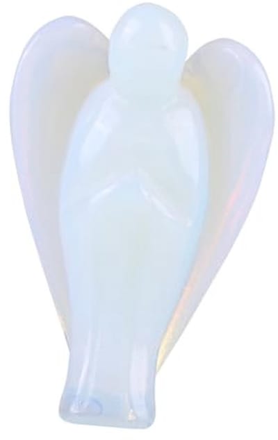 Dailygoods- Beschermengel Geluksbrenger - Engel Figurine - Opaalglas Beeldje - Interieur Decoratie - 3,8 x 2,5 x 1,5 cm - Hoogwaardig Materiaal - Engelbeeld