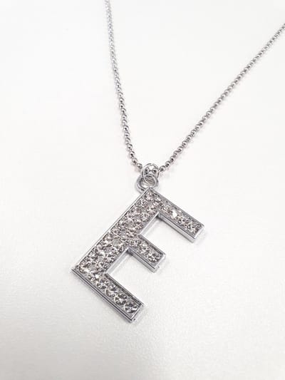Ketting Met Letter Diamand - E