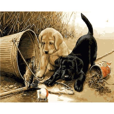 DIY 5D Diamond schilderij kruissteek diamant borduurwerk hond volledige Diamond mozaïek Home Decor 20X30CM black