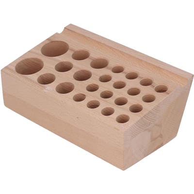 Support d'outils en cuir 24 trous Bois de hêtre haute résistance Support pour poinçons en bois Support d'outils en cuir pour ciseaux