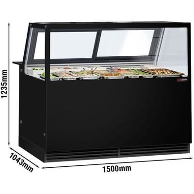 GGM Gastro Kühltheke KAISA - 1500mm - Doppelverglasung - Schwarz