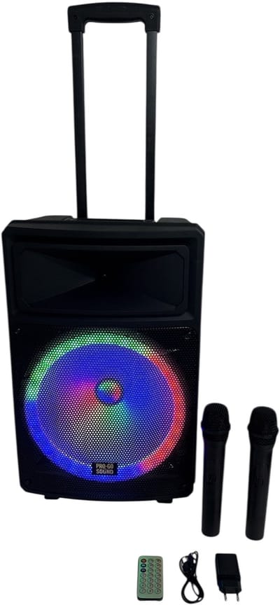 Compact mobiel karaoke geluidsysteem 300W/bluetooth/ingebouwde accu