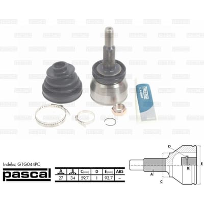 Homokineet reparatie set, aandrijfas PASCAL G1G044PC