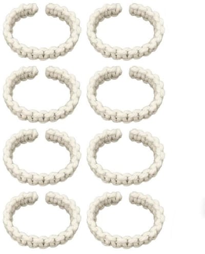 Gordijn Embrasse - 8 Stuks - Gordijnbinder Touw - Gordijnkoord - Katoen - Gordijnbinders - Gordijnhouder - Gordijn Accessoires - Voor Thuis En Op Kantoor - 25 cm Lang - Wit