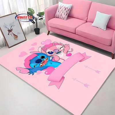 NR.3 Disney Lilo & Stitch Thema Tapijt! Slaapkamer Woonkamer Bedmat, Antislip Exquise Huisdecoratie, Duurzaam Machinewasbaar Kleed 80x140cm (31x55in)