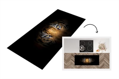Keukenloper - Loper keuken - Tijger - Oog - Dier - 120x50 cm - Keukenloper vinyl