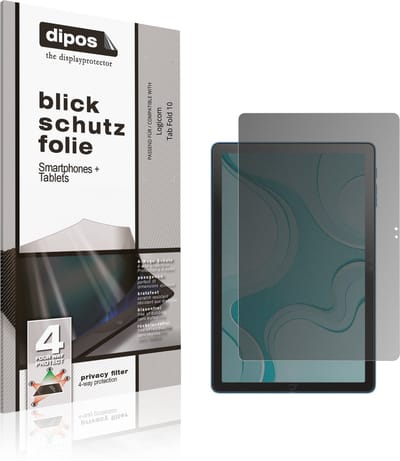 dipos – Matte Privacy Screenprotector geschikt voor Logicom Tab Fold 10 | Anti-Spy Beschermfolie