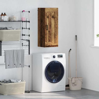 vidaXL - Wandkast - Oud - Hout - 34,5 - x - 34 - x - 90 - cm - Bewerkt - hout