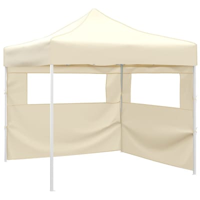 vidaXL - Vouwtent - met - 2 - wanden - 291x291x315 - cm - crème