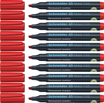 Schneider permanent marker - Maxx 133 - beitelpunt - rood - 10 stuks - S-113302-10