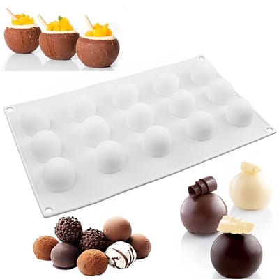 Dailygoods- Siliconen Mal Halfrond - Bakvorm voor Mousse/Cake - Mallen voor Chocolaatjes/Zeep - Eenvoudig te Ontvormen - Duurzaam Siliconenmateriaal