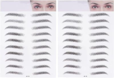 2 Vellen Waterdichte 3D Wenkbrauwtattoo Stickers voor Snelle Wenkbrauwmake-up, Huidvriendelijk en Langdurig voor Vrouwen en Mannen