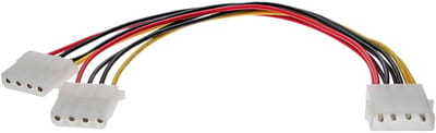 InLine® Power Y-Kabel intern, 1x 5,25 naar 2x 5,25, bulk 0,20m