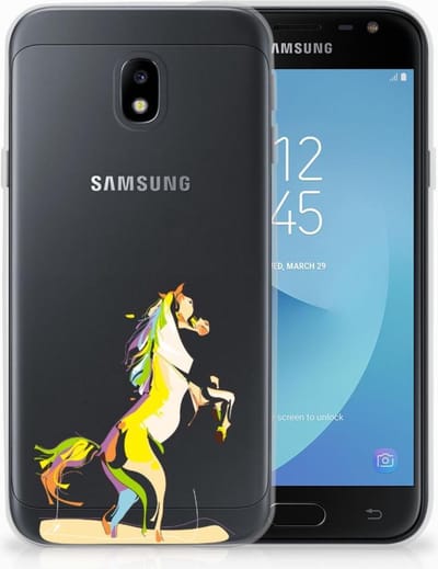 Back Cover voor Samsung Galaxy J3 2017 Telefoonhoesje met Naam Horse Color