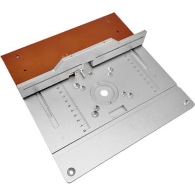 Set van 4 freestafelinzetplaten aluminiumlegering houtfrees flipboard-trimmachine Set of 2 zilver