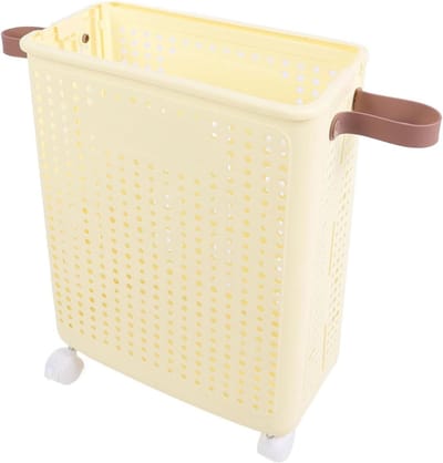 Opvouwbare Wasmand - Kledingmand Wielen - Thuisopslag Kleding - Inklapbaar Frame - 327 x 244 x 315 inch - Romig Wit