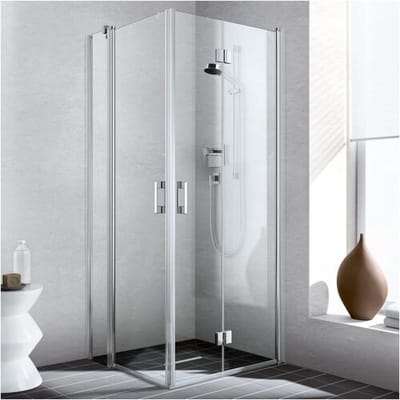 Kermi Liga corner entry swing door with fixed part , half part 93 cm left LIEPL093201AK