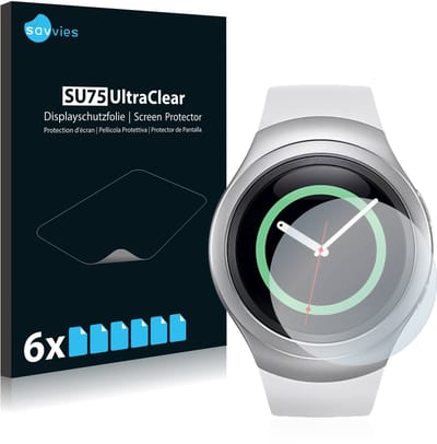 Savvies - Screenprotector voor Samsung Gear S2 - Folie Beschermfolie transparant 6 Stuks