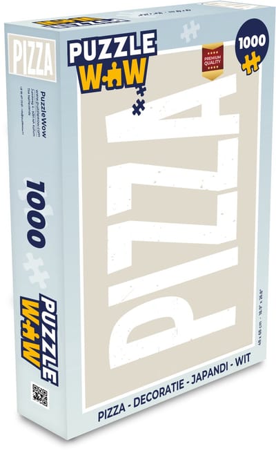 Puzzel Pizza - Decoratie - Japandi - Wit - Legpuzzel - Puzzel 1000 stukjes volwassenen