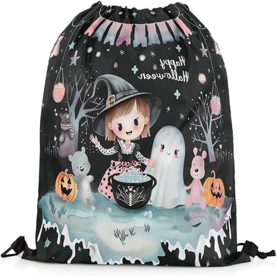Trekkoord Gymtas - Sporttas Rugzak - Dagelijkse Benodigdheden - Verstelbare Bandjes - 36 x 42 cm - Halloween Print