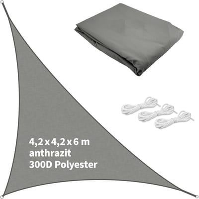 Waterdicht Zonnezeil Driehoek Antraciet voor Tuin en Balkon - UV-bescherming en Schaduw