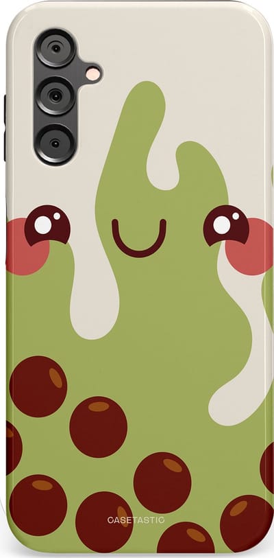 Casetastic Hoesje Geschikt voor Samsung A14 (5G/4G) - Stijlvolle Beschermende Duo-layer Case - Smeltende pistache bolletjes