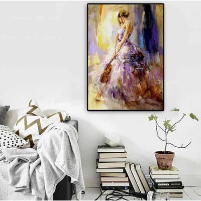 Diamant borduurwerk elegante muzikant 5D Diamond schilderij kruissteek 20X30CM beige