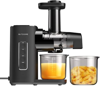 LUMÈ STORE Slowjuicer – Juicer met 2 Snelheden – Sapcentrifuge voor Groente & Fruit – Stil, Compact en BPA-vrij – 450ml – Zwart