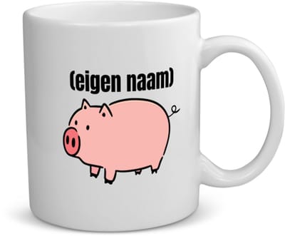 Akyol - varken met eigen naam koffiemok - theemok - Varken - boeren/varken liefhebbers - iemand die houdt van varkens - verjaardag - cadeau - kado - geschenk - 350 ML inhoud