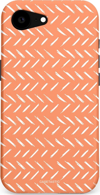 Casetastic hoesje geschikt voor Apple iPhone 16e / Apple iPhone 17e - MagSafe - Dubbellaagse bescherming - Oranje Witte Nederland Cross Patroon - Fashion Case - Terracotta Zand