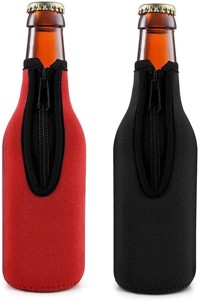 Solidchoice - 2 Stuks Neopreen Ritssluiting voor Koud Bier - Geïsoleerde Bierfles Transporttas