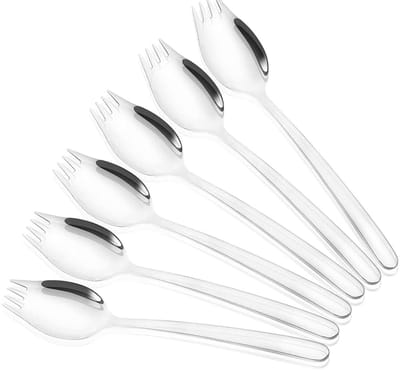 Dailygoods- Bestekset 6 Stuks - Roestvrij Staal - Lepel/Vork - Duurzaam - Voor Salade/Fruit/IJs - Lichtgewicht en Gezond - Eetgerei